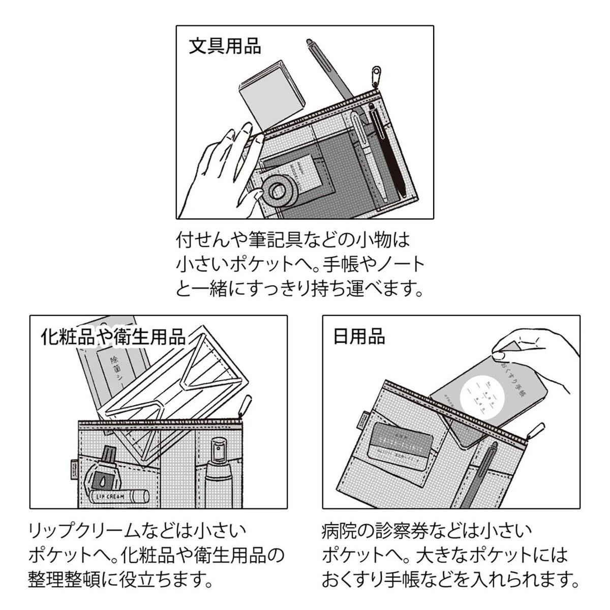 Midori-Tasche_-Pen-_Tool-_Pouch-_Mesh-_Light-_Blue-Anwendungsblatt