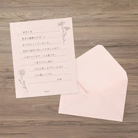 Midori-Mini-Brief-Set-Washi-Papier-pink-floral-japanische-Schreibwaren-Produkt-Beispielfoto