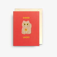Minikarte-mit-Umschlag-Format-910x120mm-Designer-Naomi-Wilkinson-Motiv-Maneki-Neko-Mini-Good-Luck