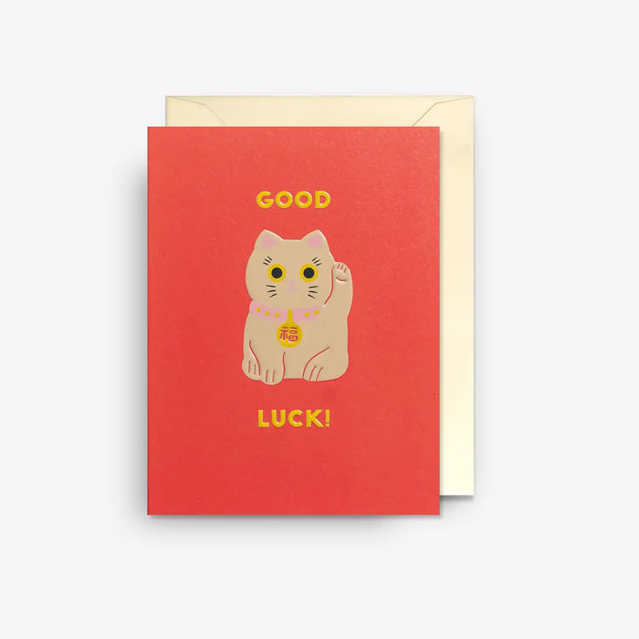 Minikarte-mit-Umschlag-Format-910x120mm-Designer-Naomi-Wilkinson-Motiv-Maneki-Neko-Mini-Good-Luck