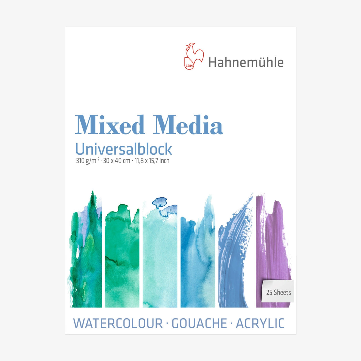 Mixed-Media-Universal-block-310grm-Hahnemuehle-25blatt-30x40cm-Cover-Front-Produktansicht