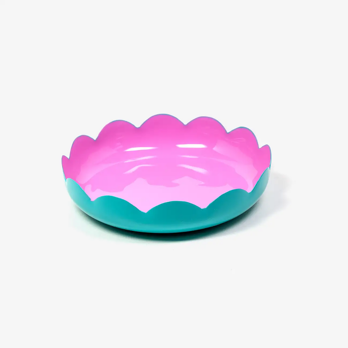 Noi-Dekoschale-Wave-Turquoise-Rosa-Durchmesser-15_5cm-Eisen-_-Enamel-Finish-von-vorn-Reinsicht-2