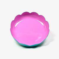 Noi-Dekoschale-Wave-Turquoise-Rosa-Durchmesser-15_5cm-Eisen-_-Enamel-Finish-von-vorn-Reinsicht