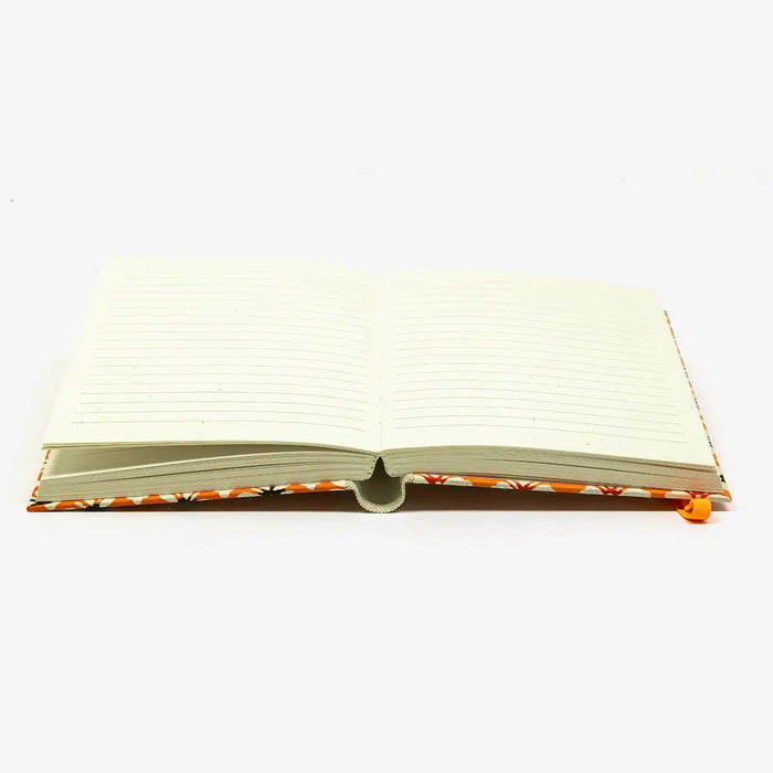 Notizbuch-12x16.5cm-256seiten-recy-Papier-cover-Katazome-Shi-motiv-blumen-auf-orange-innenansicht