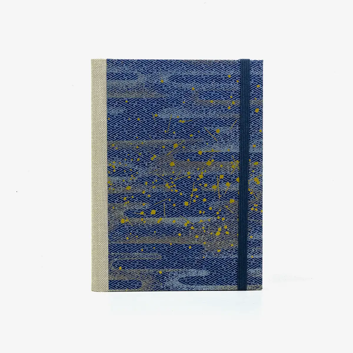 Notizbuch-12x16.5cm-256seiten-recy-Papier-cover-chiyogami-motiv-Space-is-the-place-blau