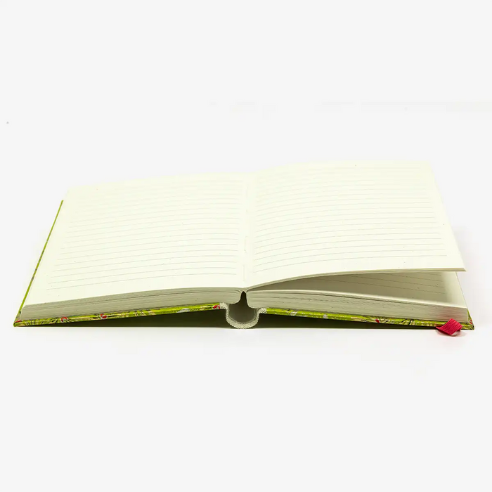 Notizbuch-12x16.5cm-256seiten-recy-Papier-cover-chiyogami-motiv-abstrakte-kieferzweige-auf-gruen-innenansicht