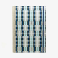 Notizbuch-A4-liniert-160Seiten-Cover-chiyogami-Motiv-Rechtecke-blau-grau-von-vorn