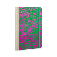 Notizbuch / Skizzenbuch / Bullet Journal / A5  / dotted / Swirls Pink on Emerald