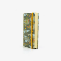 Notizbuch-blanko-9x14cm-224seiten-cover-mit-chiyogami-Motiv-Fische-grau-seitlich-vorn