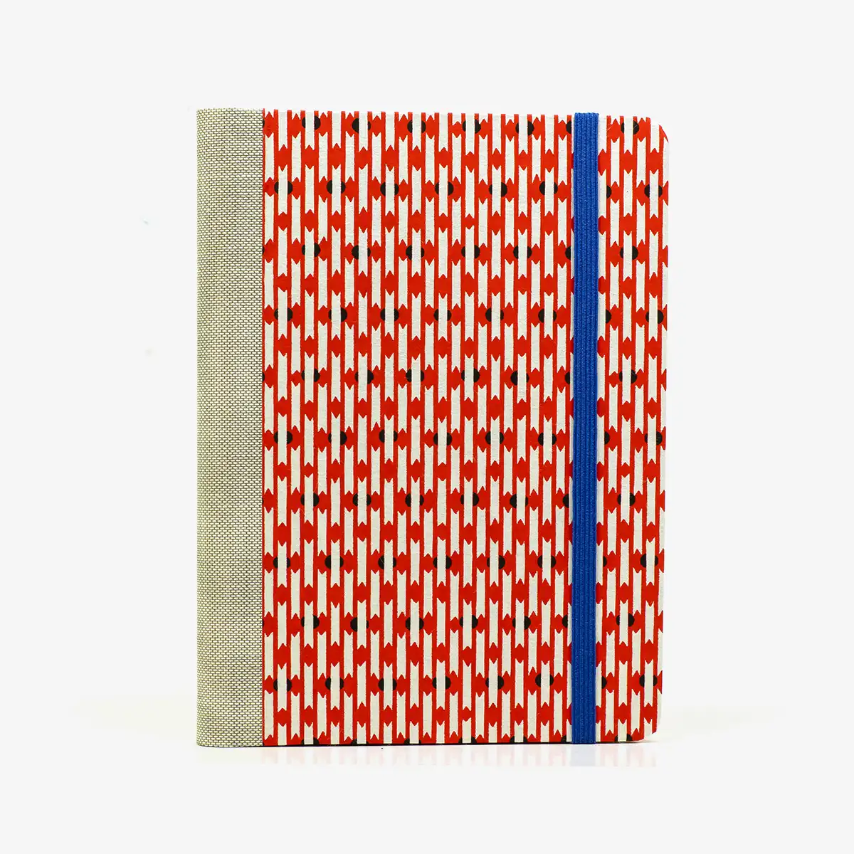Notizbuch-kariert-12x16.5cm-Cover-Chiyogami-Motiv-Traditional-rot-weiss