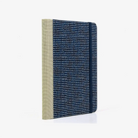 Notizbuch-kariert-12x16.5cm-Cover-Chiyogami-Motiv-weisse-punkte-auf-blau-seitlich-von-hinten