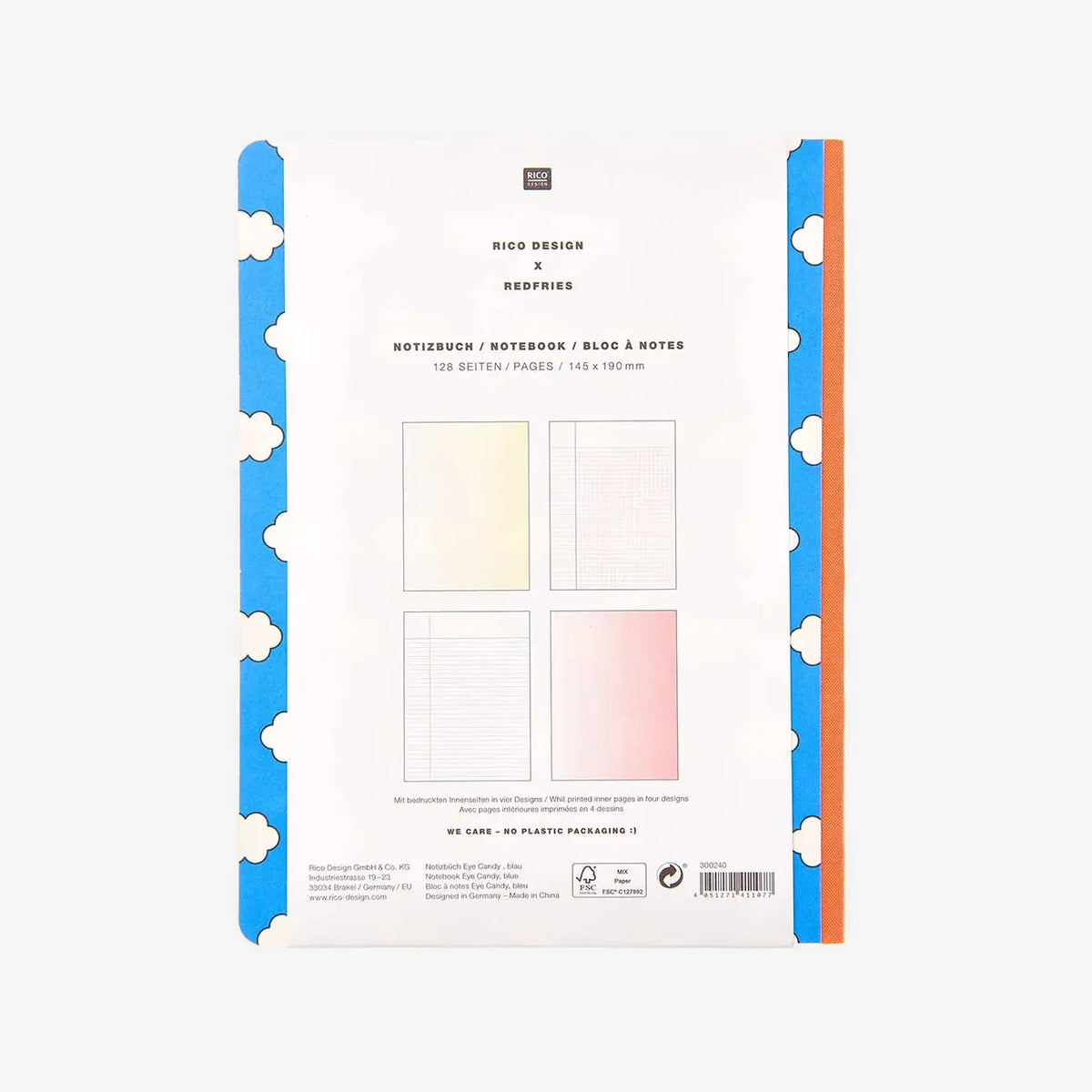 Notizbuch-liniert-128Seiten-14_5x19cm-Redfries-Notizbuch-Wolken-cover-von-hinten-Banderolle