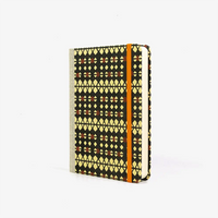 Notizbuch-liniert-12x16.5cm-244seiten-Katazome-Shi-Motiv-Rauten-braun-auf-creme-cover-seitlich-von-vorn