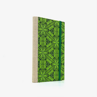 Notizbuch-liniert-A6-Blaupause-144seiten-mit-Siebdruckpapier--cover-bezogen-Motiv-Ornament-anthrazietaufgruen-cover-seitlich-von-hinten