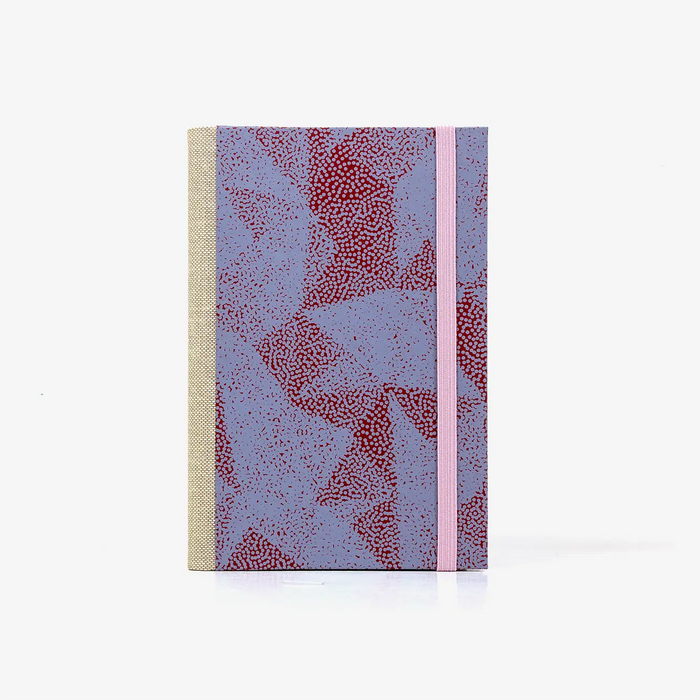 Notizbuch-liniert-A6-Blaupause-144seiten-mit-Siebdruckpapier--cover-bezogen-Motiv-geknueltes-PApier-cover-von-vorn