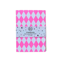 2 Notizbücher / Riso-Aufdruck / Lila/Gelb/Hot Pink