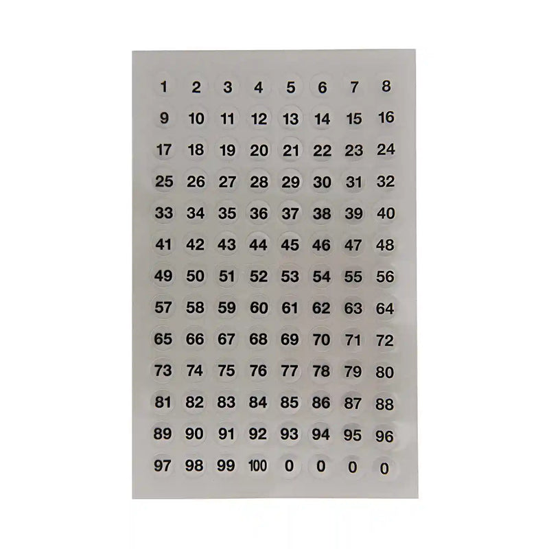 Office Sticker  / Punkte / transparent mit Zahlen/ 8,5mm / 4 Bogen