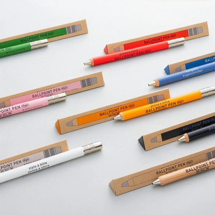 Ohto-Gel-Wood-BallPen-DAYS-Bodygfarbe-Blue-Strichfarbe-Schwarz-needle-Point-Produktansicht-Beispilefoto-mit-verpackung