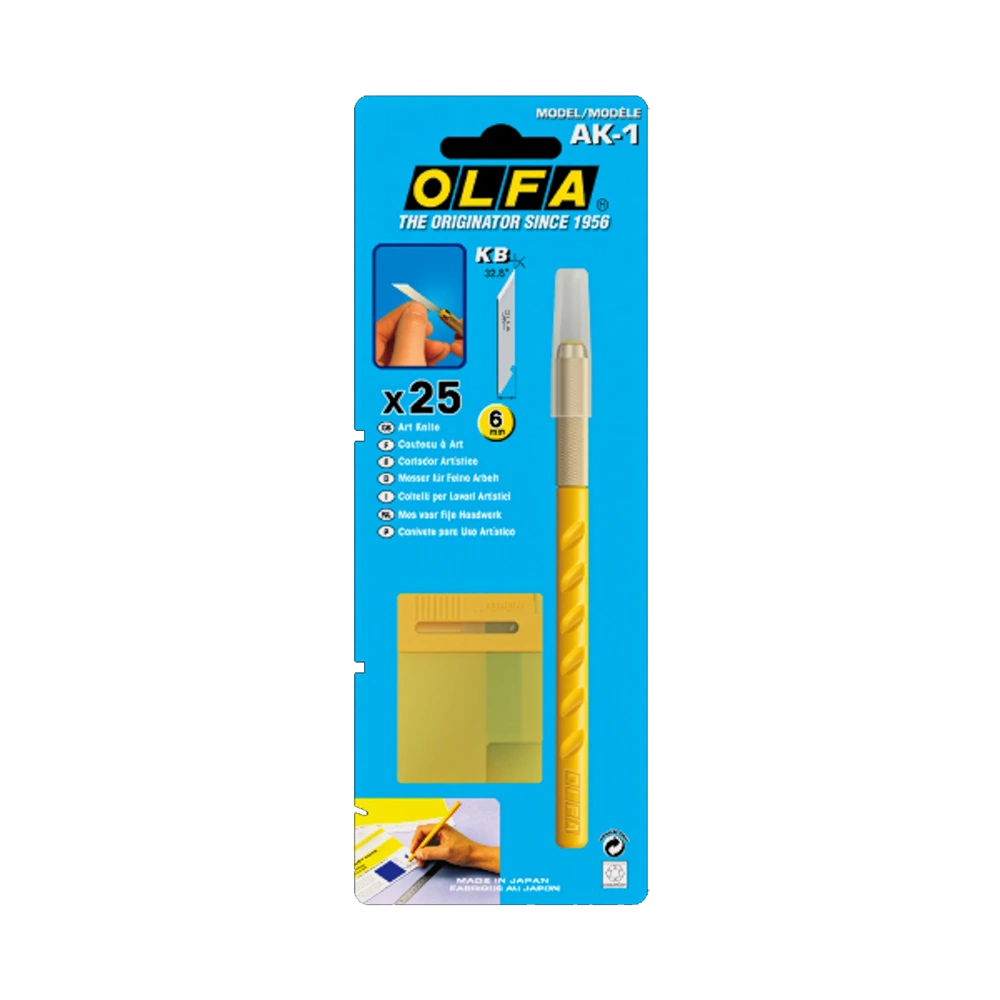 Olfa-Skalpel-Sk-1-mit-25-ersatzklingen-im-Blister-Produktansicht-Blister