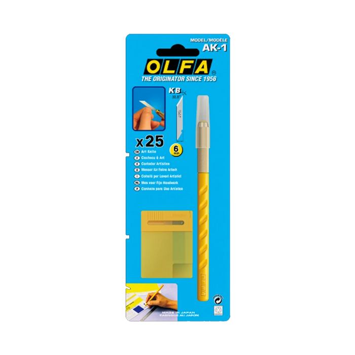 Olfa-Skalpel-Sk-1-mit-25-ersatzklingen-im-Blister-Produktansicht-Blister