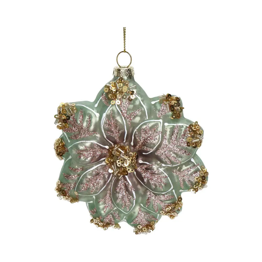 Weihnachtsbaumkugel/ Ornament Glas / Ornament Blume Multi / 10x3x11cm