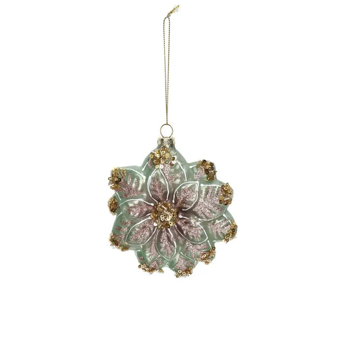 Weihnachtsbaumkugel/ Ornament Glas / Ornament Blume Multi / 10x3x11cm