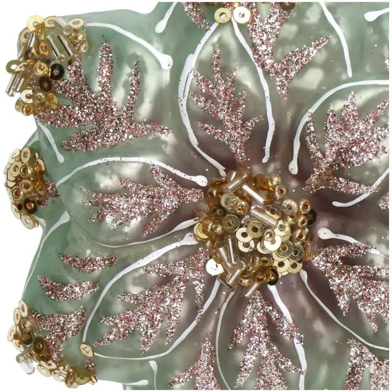 Weihnachtsbaumkugel/ Ornament Glas / Ornament Blume Multi / 10x3x11cm