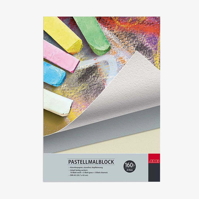 Pastellblock-A3-von-Ami-160grm-20-blatt-10xweiss-5xchamois-5xhellgrau-Produktansicht-cover-vorn