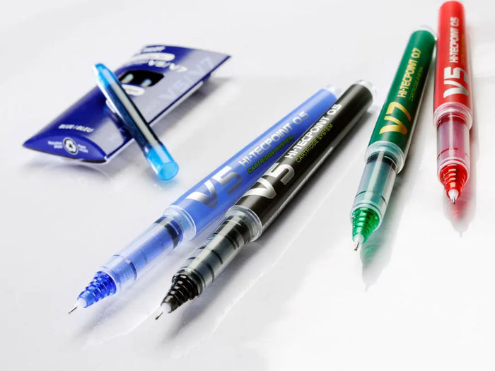 Hi-Tecpoint V7 CARTRIDGE SYSTEM / Tintenroller / nachfüllbar –  mit flüssiger Tinte / blau