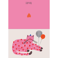 Pink cat greeting card_daria solak illustration