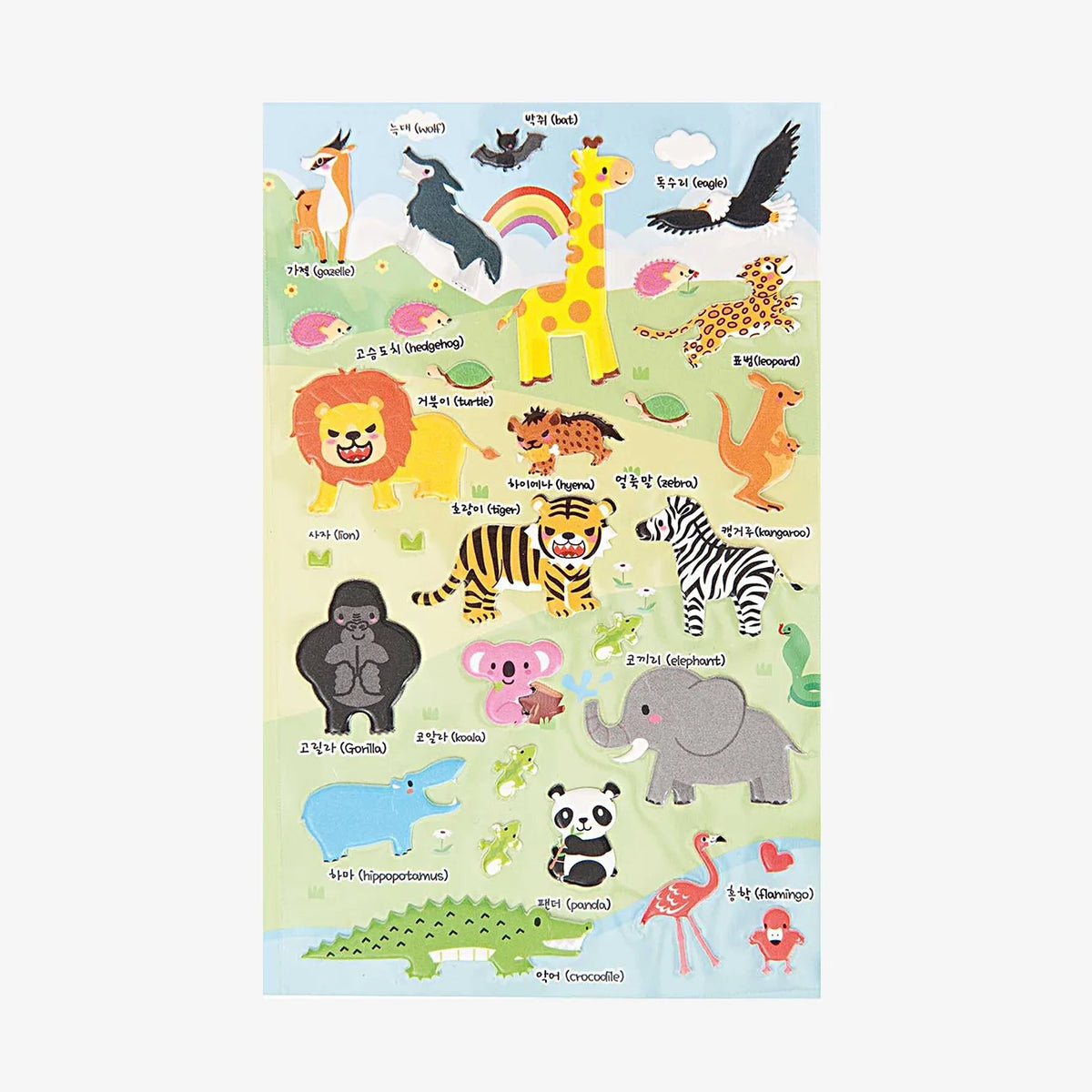 Paper-Poetry-3D-Sticker-Zoo-1Bogen-Produktansicht