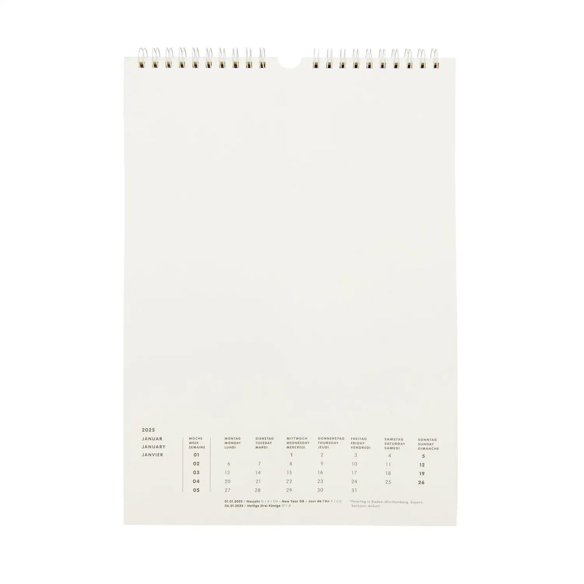 Paper Poetry / Kalender 2025 /  creme