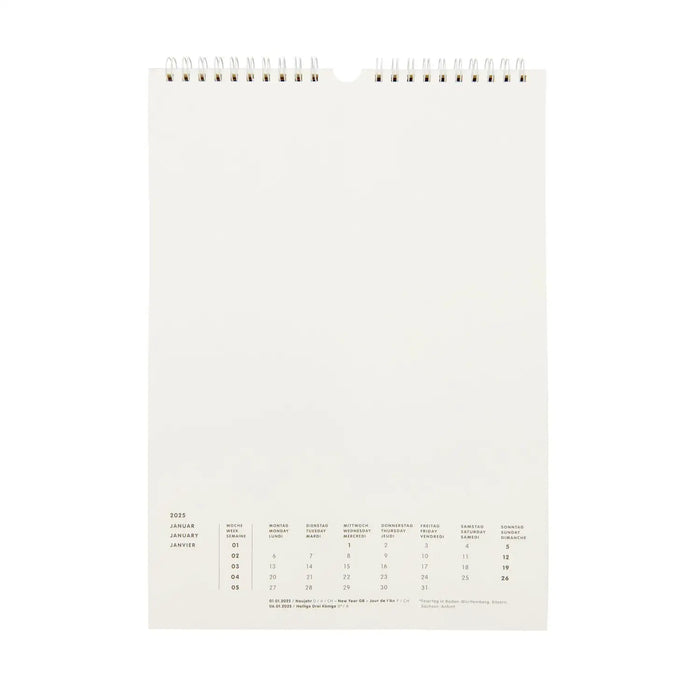 Paper Poetry / Kalender 2025 /  creme