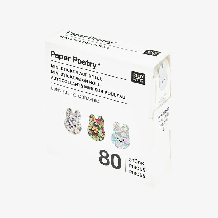Paper-Poetry-Mini-Sticker-Chingu-Hasen-1x1cm-Rolle-holografisch-80-Stueck-Verpackung