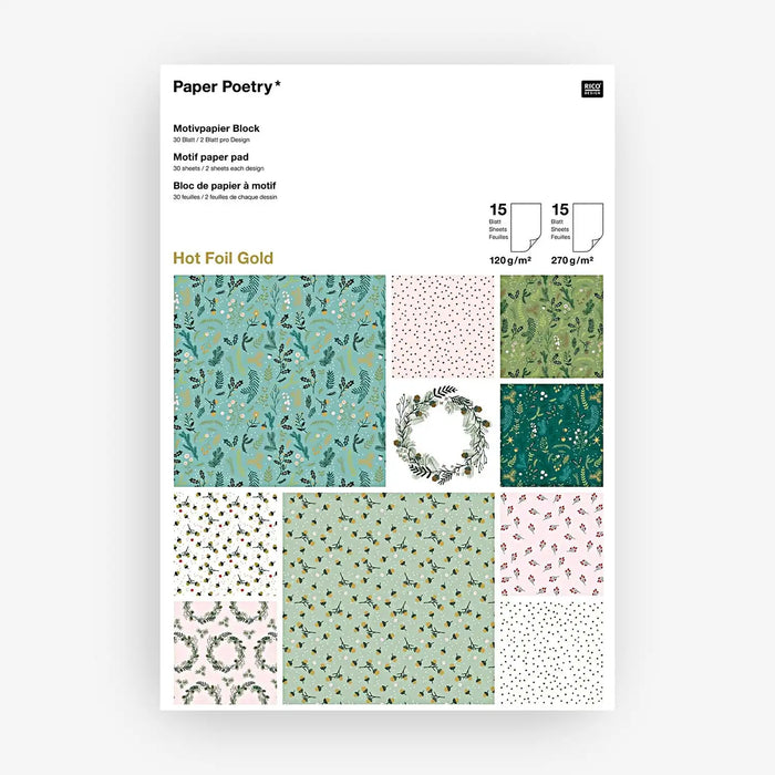 Paper-Poetry-Motivpapier-Block-Classical-Christmas-21x29_5cm-30Blatt-cover-block