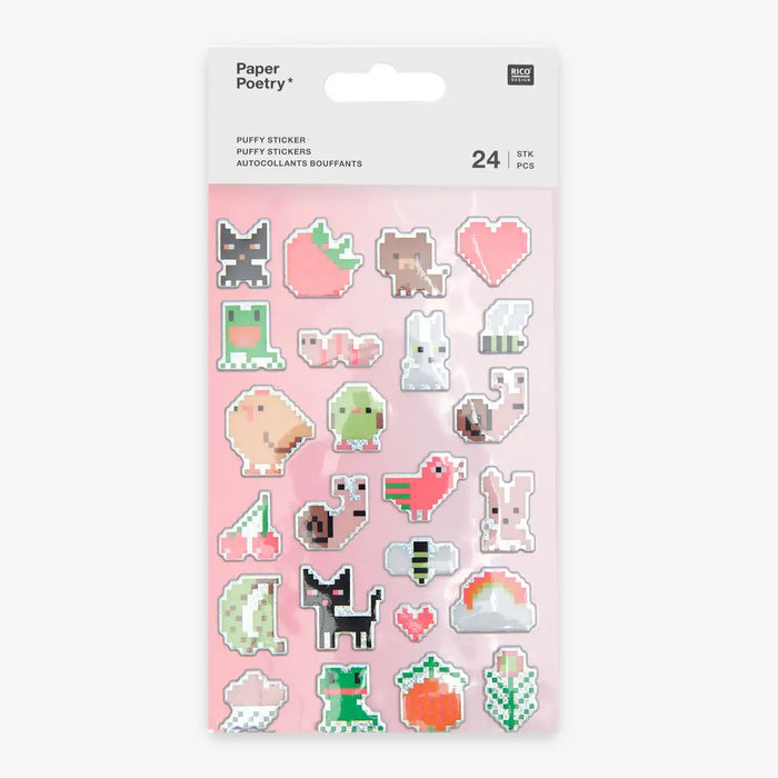 Paper-Poetry-Puffy-Sticker-Pixel-1Blatt-Produktansicht-in-der-Verpackung