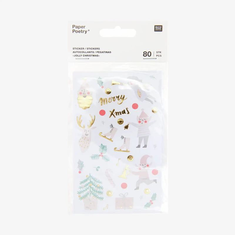 Paper-Poetry-Sticker-Jolly-Christmas-pastell-4-Blatt-Produktansicht-in-Verpackung