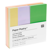 Paper Poetry / Haftnotizen / Sticky Notes /  pastell  / 4x100 Blatt
