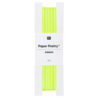 Paper Poetry / Geschenkband / Lesezeichenband / Satinband 3mm / 3m neon gelb
