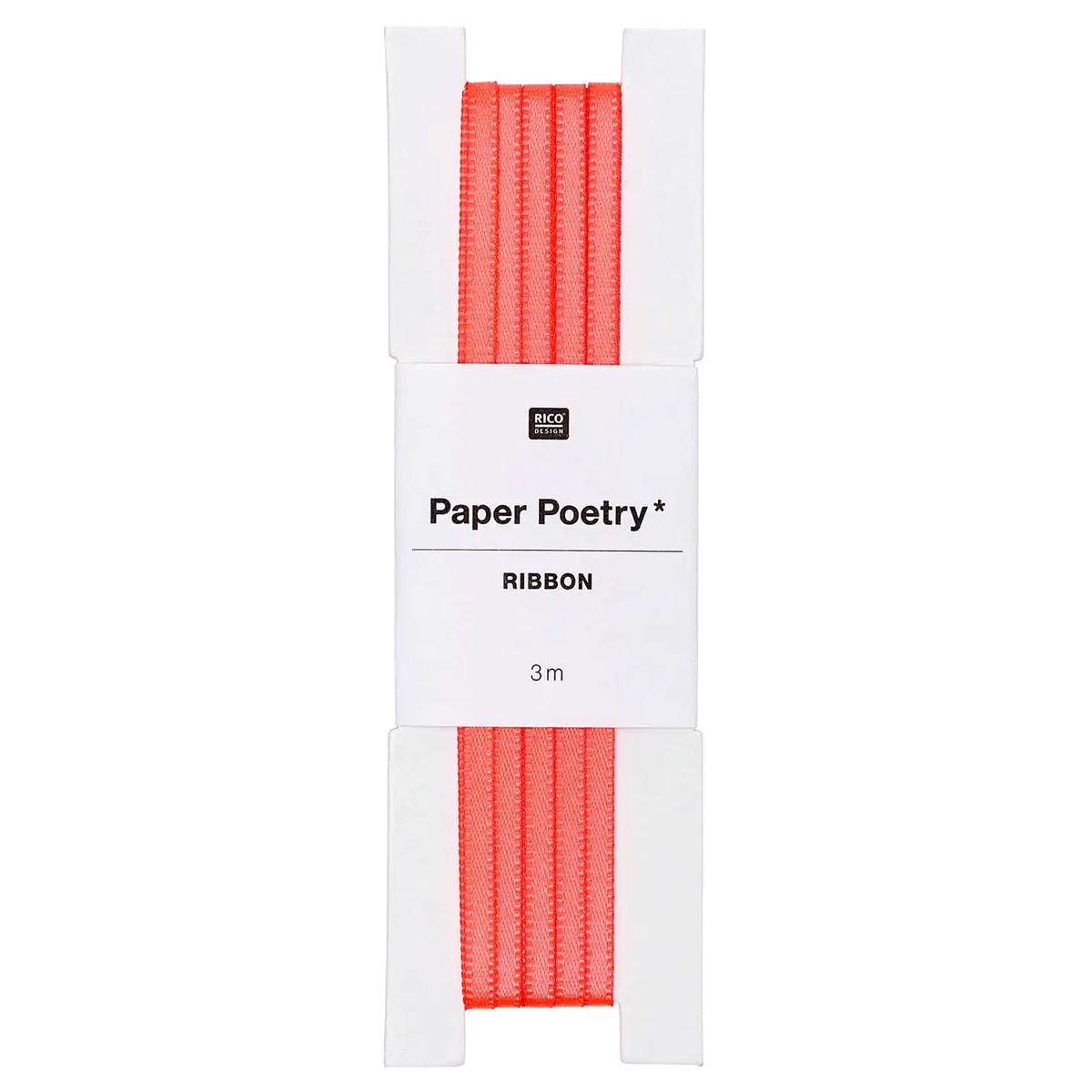Paper Poetry / Geschenkband / Lesezeichenband / Satinband 3mm x 3m / neon orange