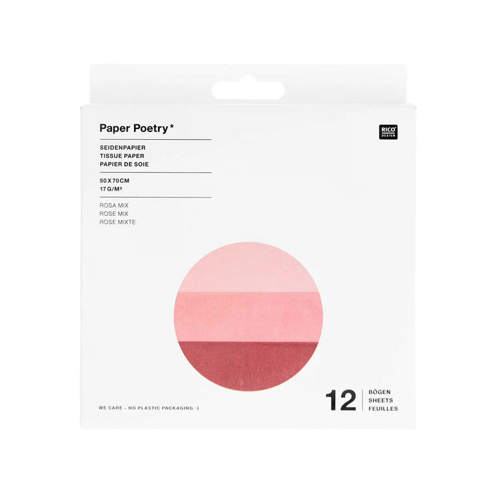Paper Poetry / Seidenpapier / Rosa Mix/ 50x70cm/ 12 Bögen