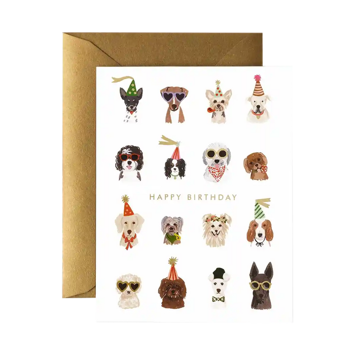 Karte mit Umschlag /  Happy Birthday Party Pups
