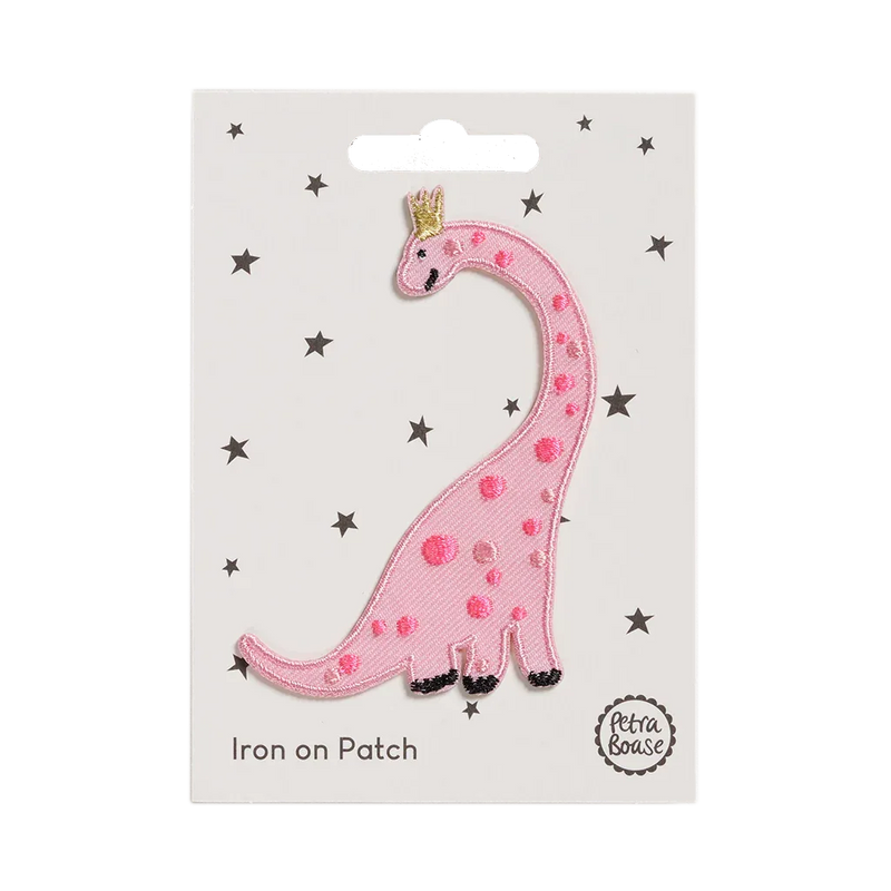 Aufbügel Patch / rosa Dinosaurier