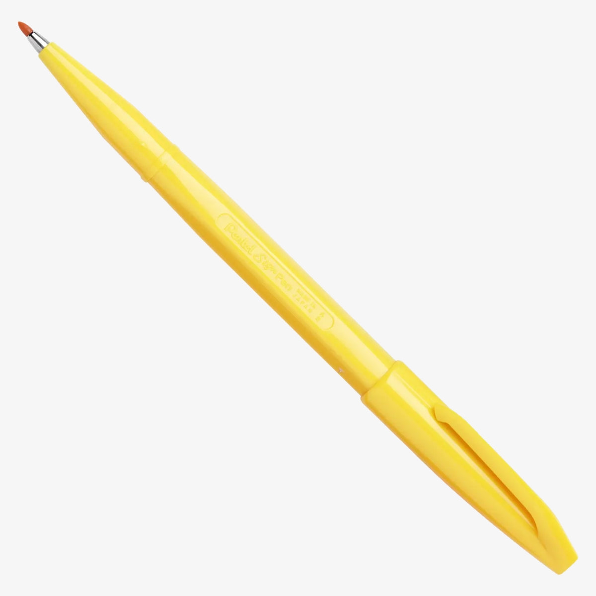 Pentel-Sign-Pen-S520-Y-Faserschreiber-Gelb-Stift-KAppe-Hinten-aufgesteckt