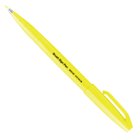 Pinselstift-Brush-Sign-Pen-neon-gelb-SES15C-FGX-geoeffnet-mit-Kappe-produktansicht_