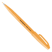 Pinselstift-Brush-Sign-Pen-neon-orange-SES15C-FFX-geoeffnet-mit-Kappe-produktansicht