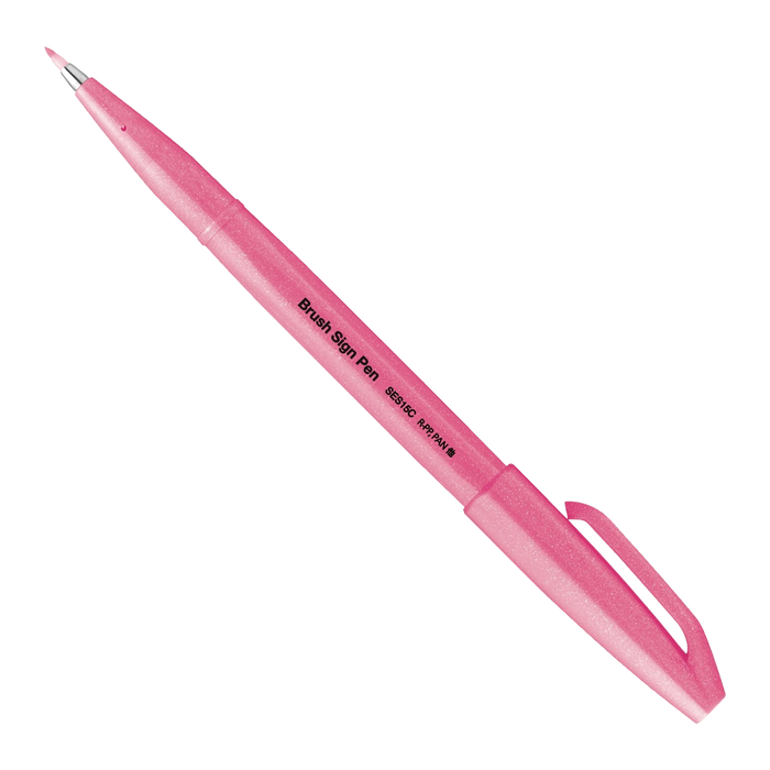 Pinselstift-Brush-Sign-Pen-neon-rosa-SES15C-FPX-geoeffnet-mit-Kappe-produktansicht