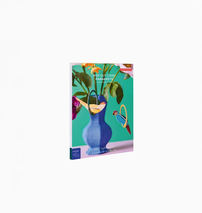 Popout-card-3dobject-Studio-roof-Parakeets-karte-und3objecte-Verpackung