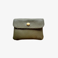 Portemonnaie | Leder | Electro Rainbow | Münz- Kartenetui | 11 x 8 x 2 cm | Khaki grün