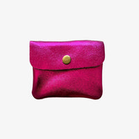 Portemonnaie-Leder-Electro-Rainbow-Muenz-Kartenetui-11x8x2cm-Metallic-Fuschia-Produktansicht